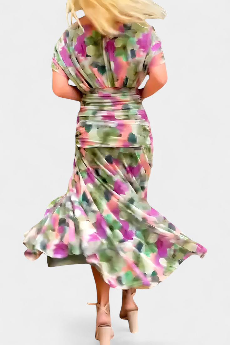 Alondra™ | Elegant Floral V-Neck Dress