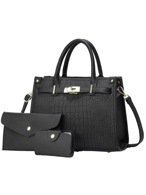Alenor™ – Crocodile Embossed Large Capacity Crossbody Handbag Set