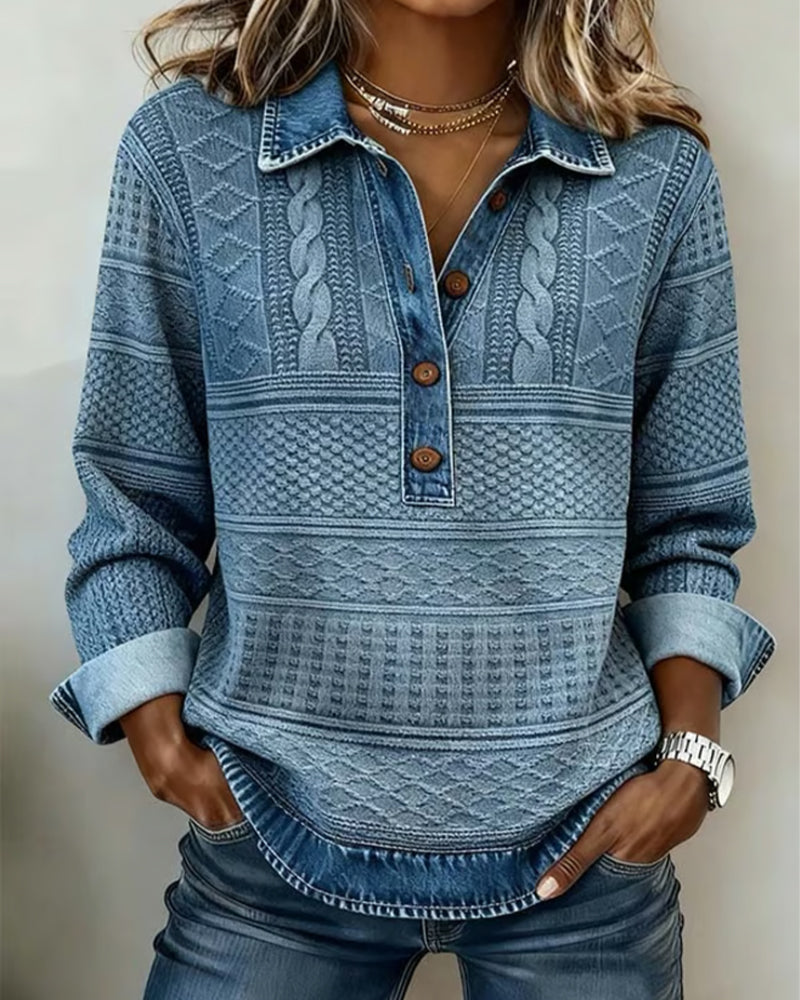 Dolores | Trendy Cardigan with Half Button and Collar