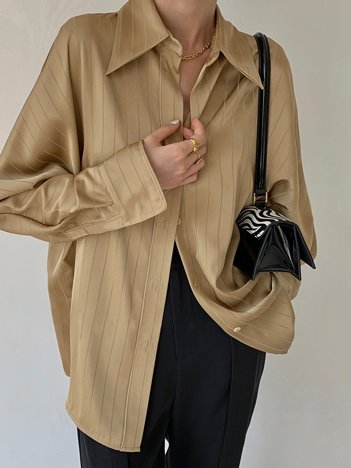 Charlotte™ | Oversized Button Up Collared Shirt