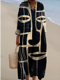 Elowen™ | Eclipse Mask Geometric Print Dress