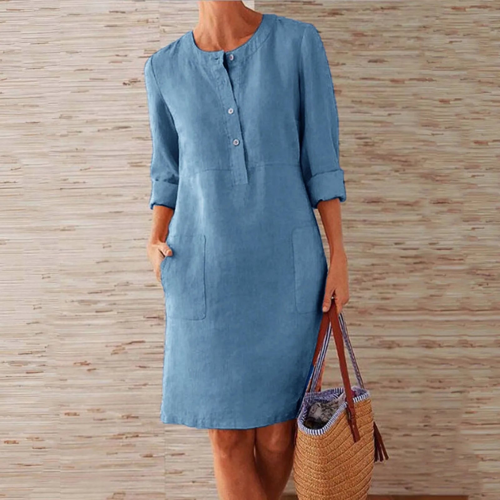 Fiona - Casual Cotton and Linen Summer Dress