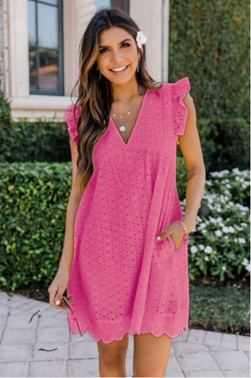 HEDY™ - ELEGANT V-NECK DRESS