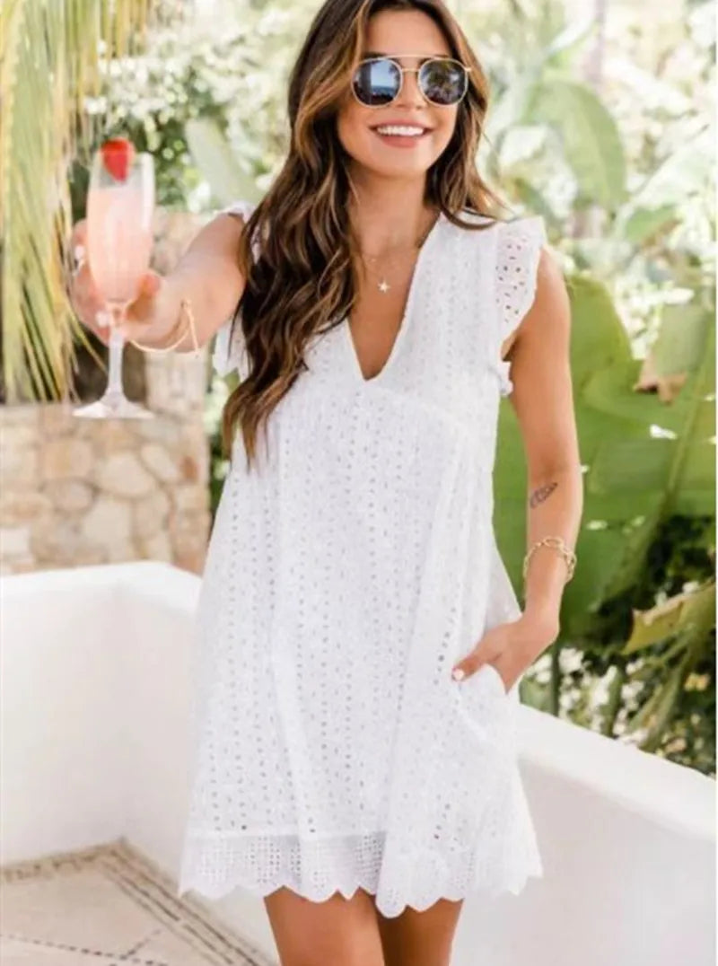 HEDY™ - ELEGANT V-NECK DRESS