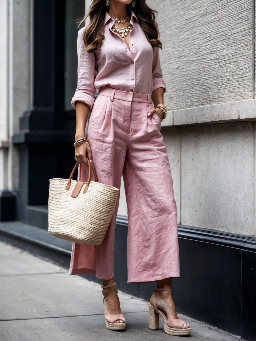 Linen™ | Capri Pants & Tee Set