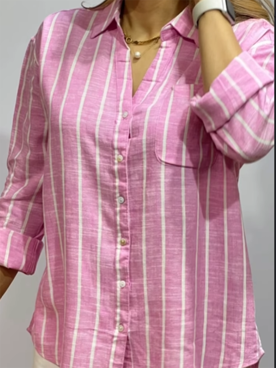 Josephine™ | Soft Breathable Striped Linen Shirt
