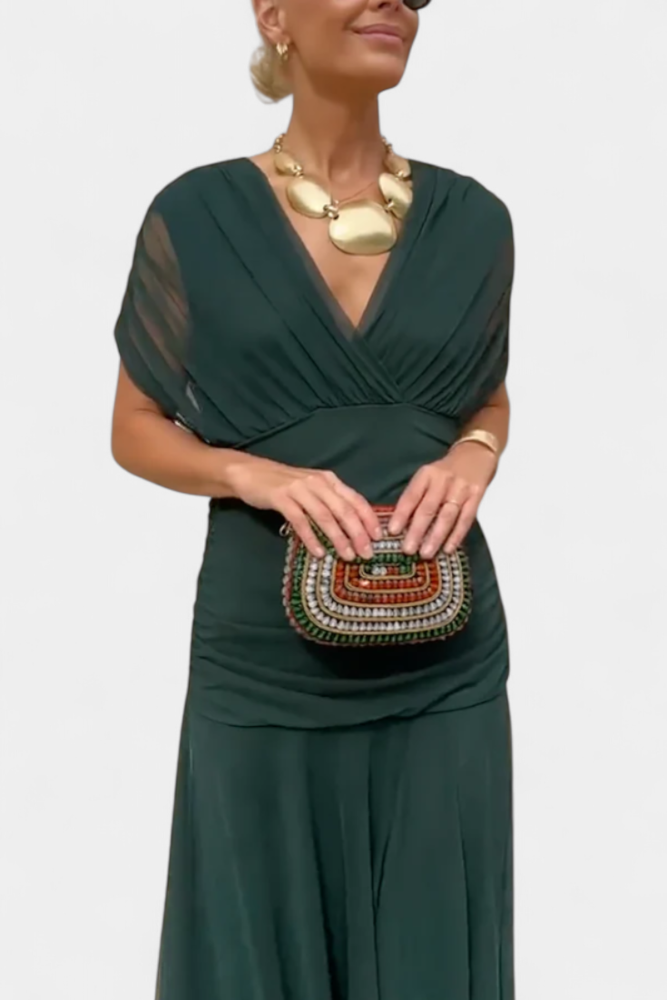 Alondra™ | Elegant Floral V-Neck Dress