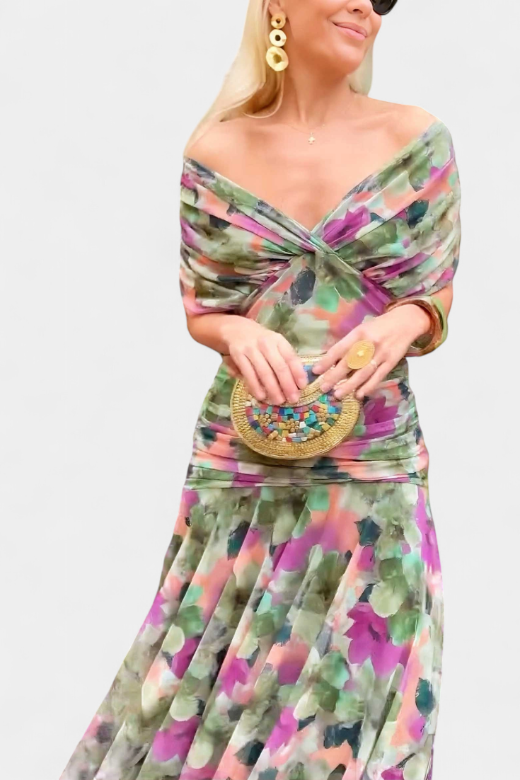 Alondra™ | Elegant Floral V-Neck Dress