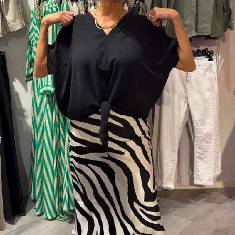 Karen™ | Women's Knot Blouse (Midi Skirt Set)